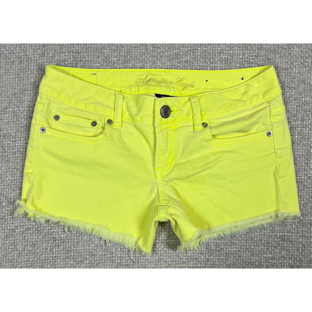 American Eagle Shorts Women's Size 4 Yellow Stretch Cutoff